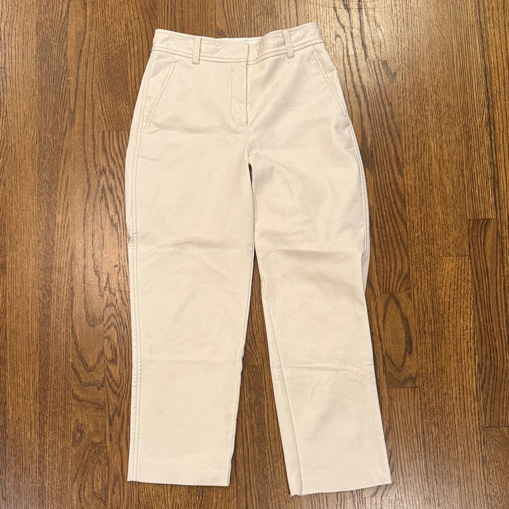 Babaton Cream Faux Leather Pants